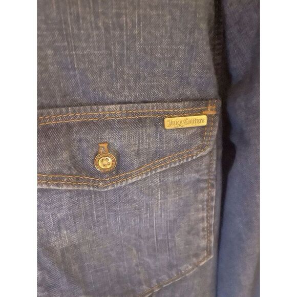Juicy Couture Western Shirt With Front Pockets And Gold Buttons Size XL - Picture 2 of 10